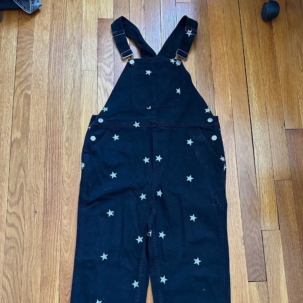 STORIA Cropped Pant Overalls Black with Stars